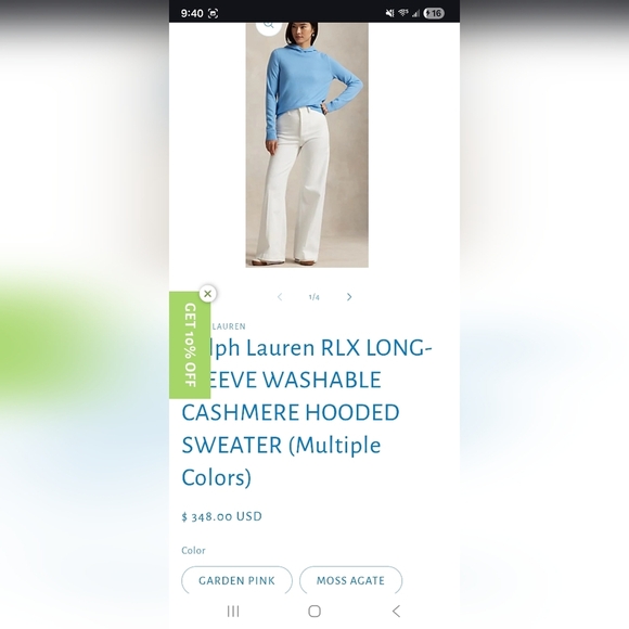 Ralph Lauren RLX Cashmere Sweater Size Medium - Picture 6 of 6